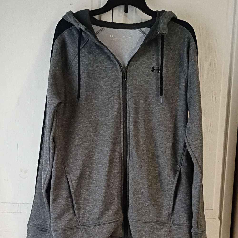 Under Armour Gray and Black Zip-Up Hoodie